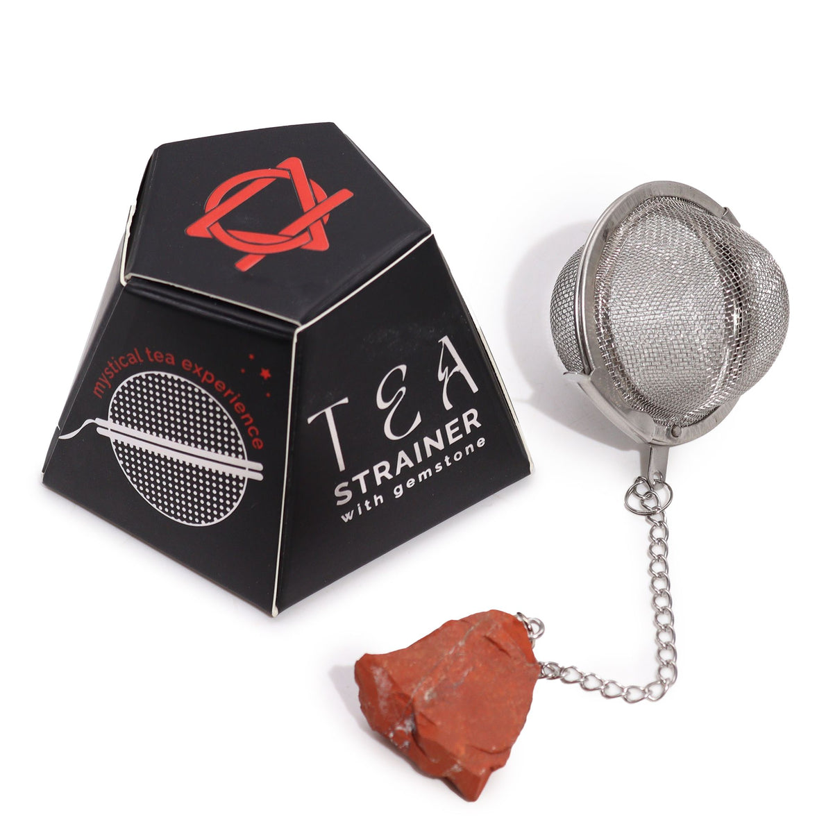 * Infuseur à thé avec pierre brute de jaspe rouge