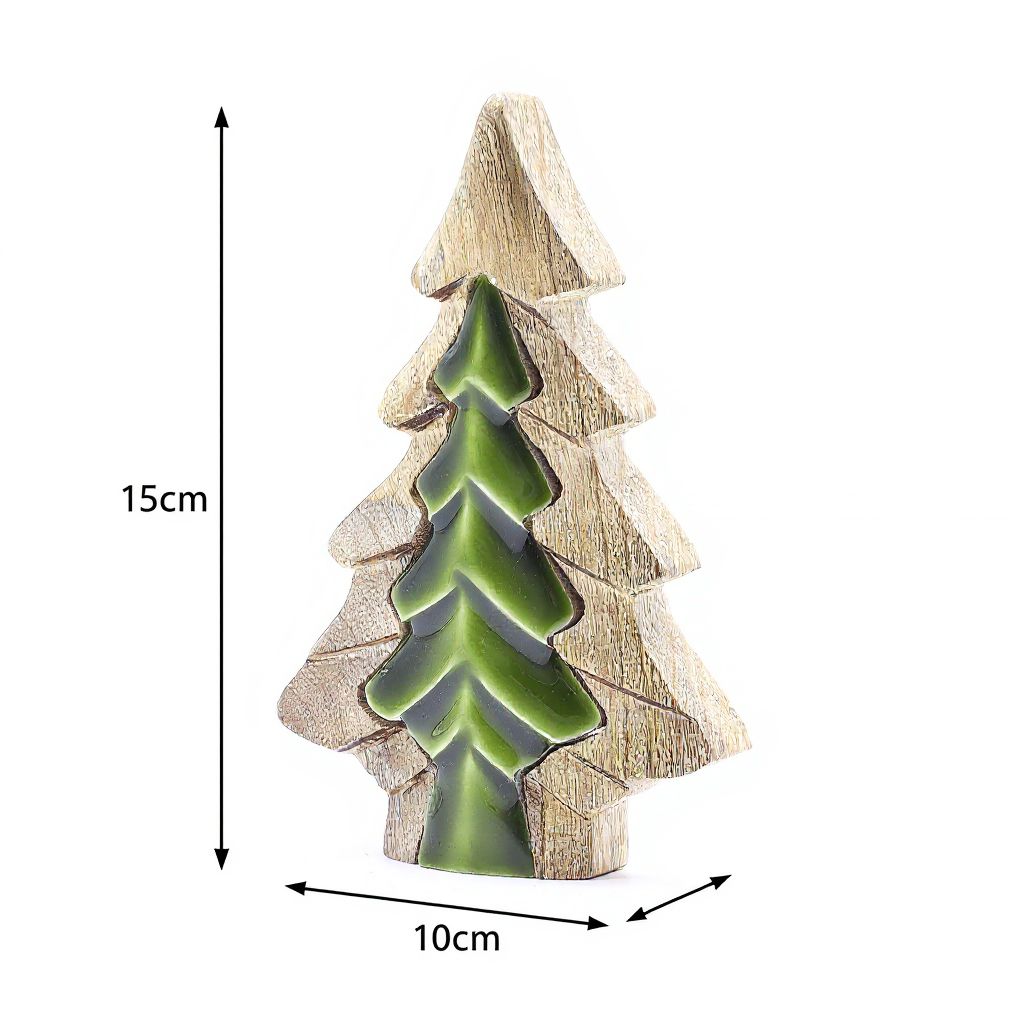 * Perdu dans la forêt – Petite décoration en bois sapin dans un sapin – 15 × 10 cm