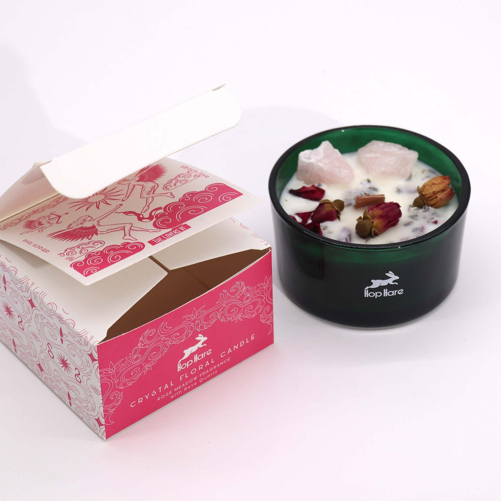 Bougie Magique aux Fleurs & Cristaux Hop Hare – Les Amoureux