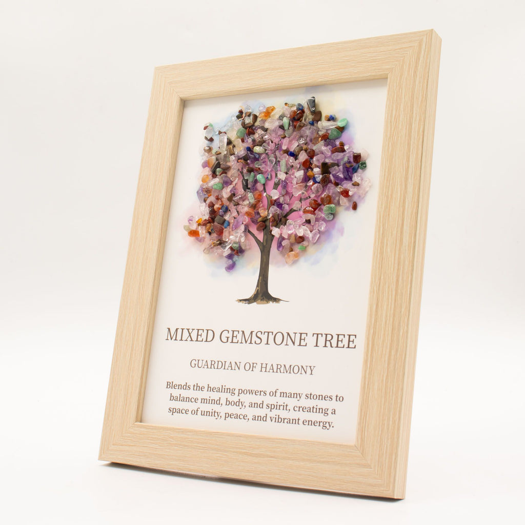 * Tableau décoratif Arbre de Vie en pierres naturelles multicolores, 20 × 14,7 × 1 cm