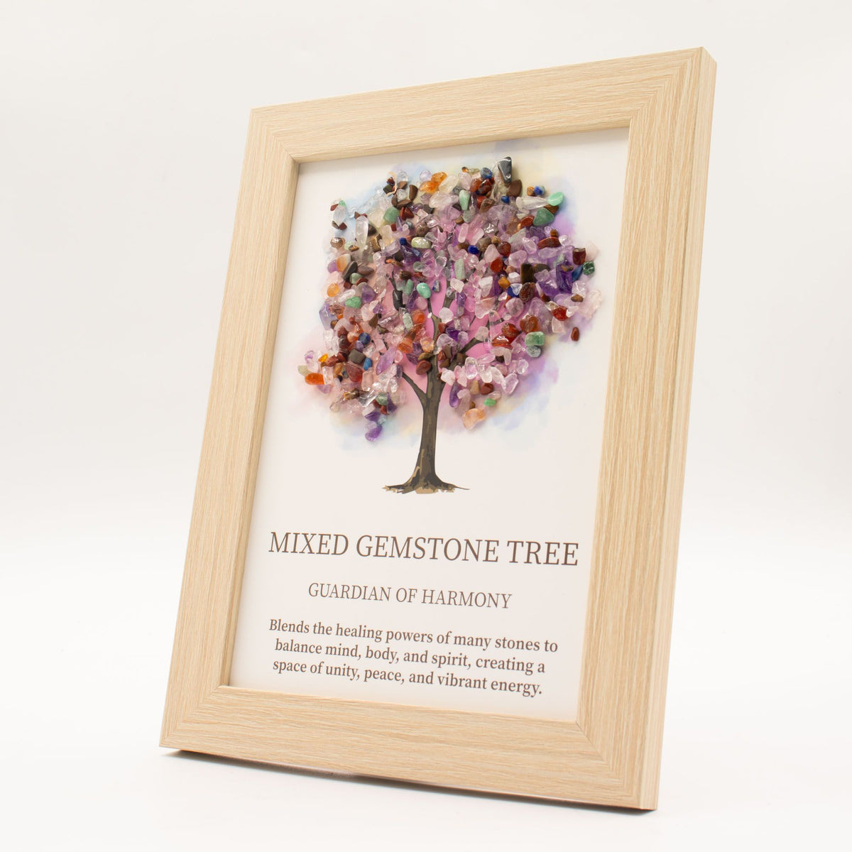 * Tableau décoratif Arbre de Vie en pierres naturelles multicolores, 20 × 14,7 × 1 cm
