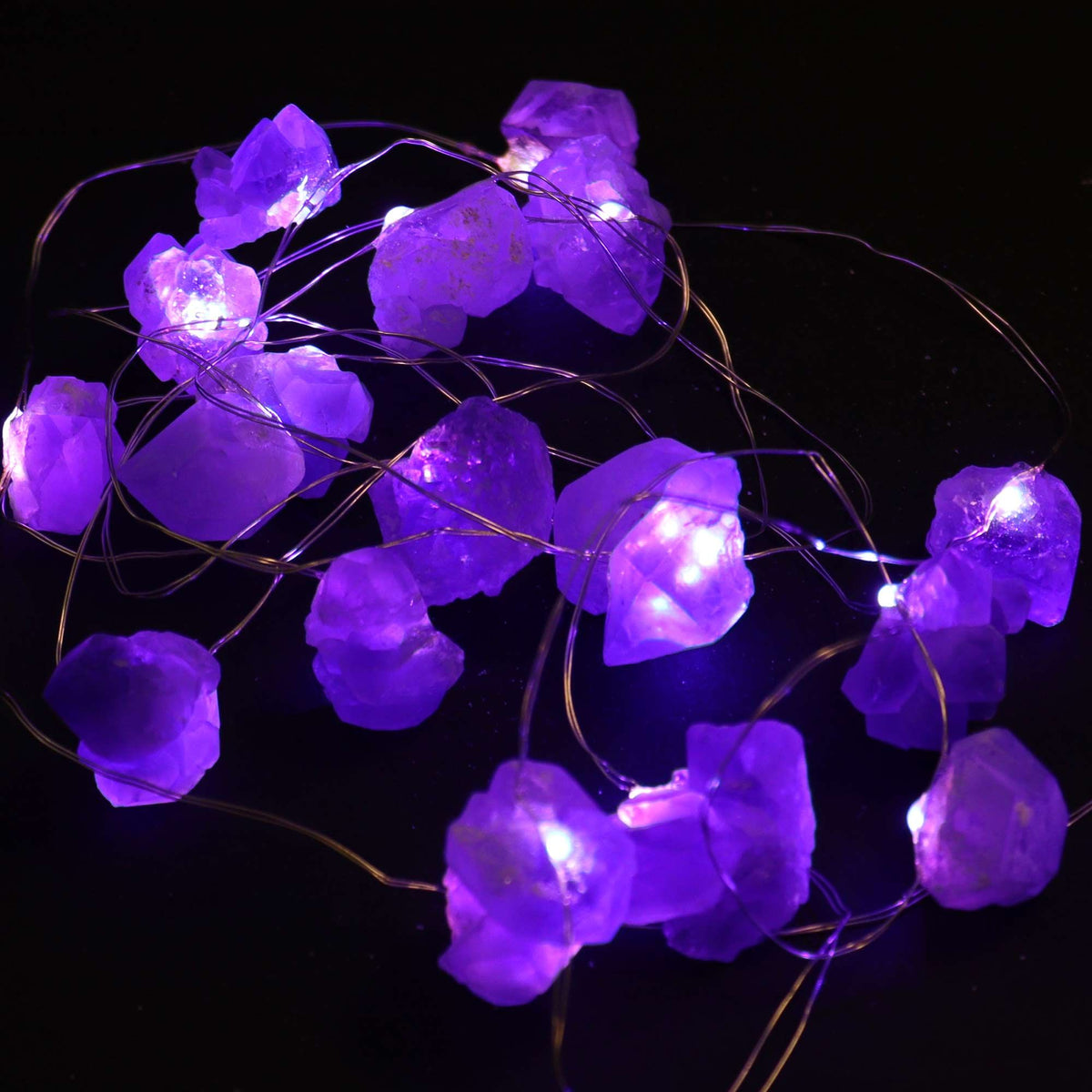 Guirlande lumineuse en améthyste avec connexion USB (227 cm)