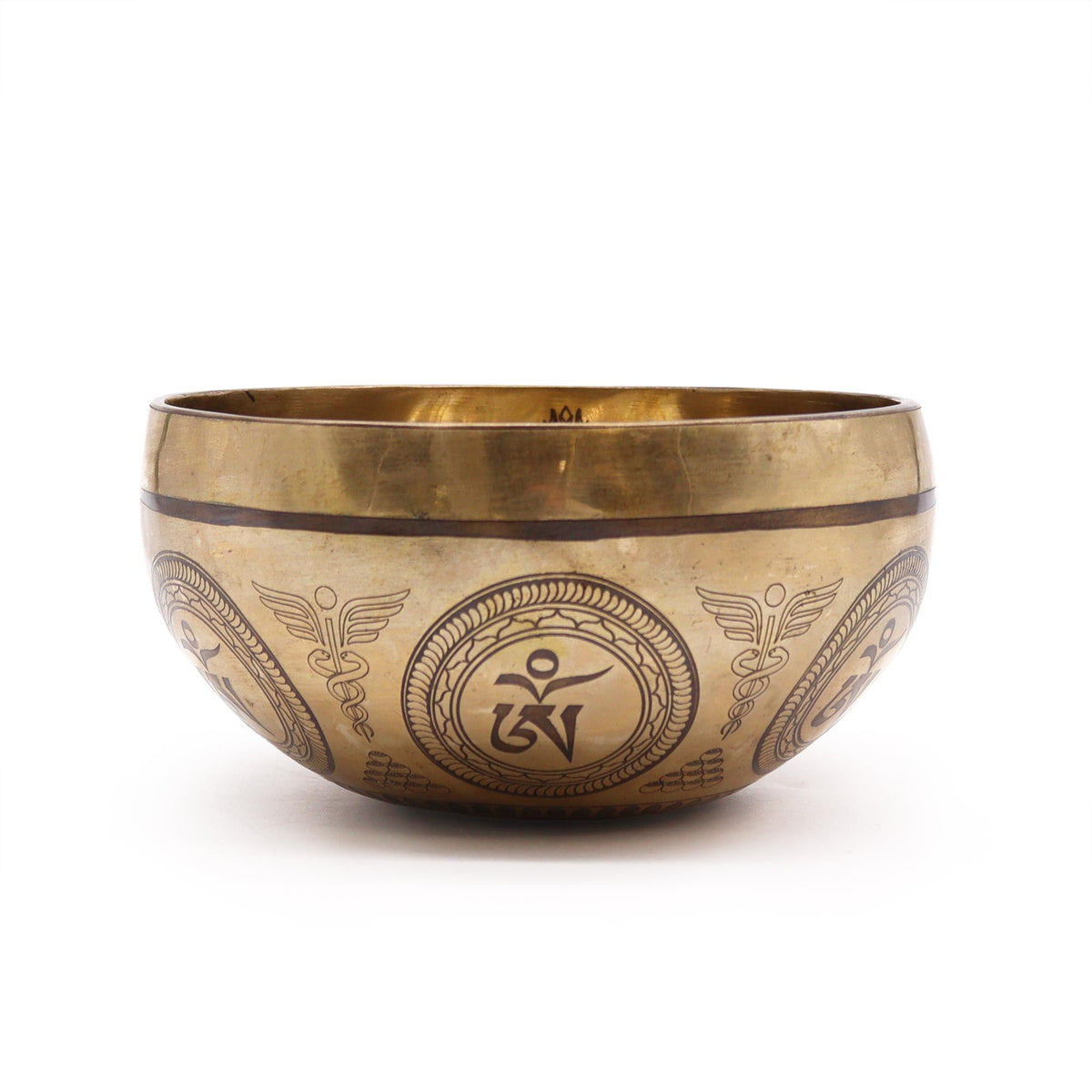 * Bol chantant tibétain gravé Bouddha et arbre de la Bodhi, 16 cm