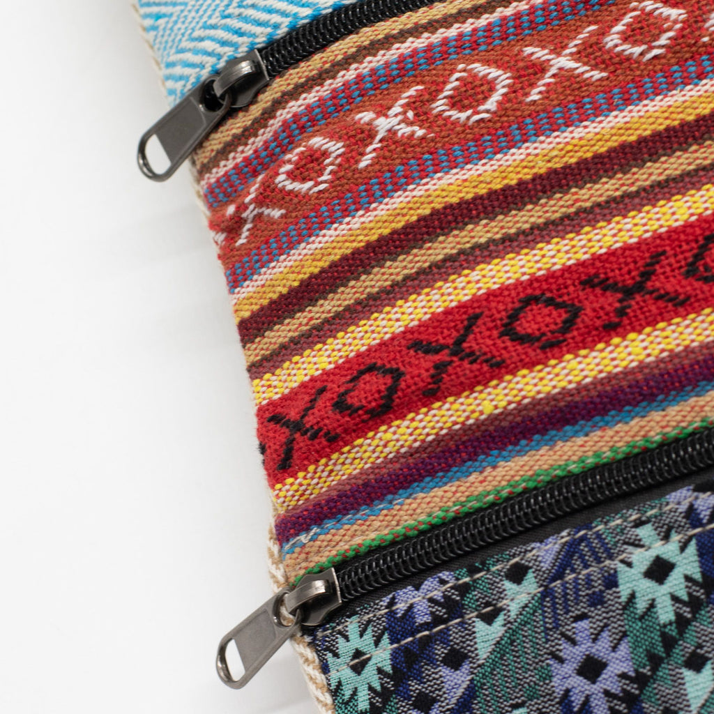 Tote Bag Patchwork Katmandou – Motif Dhaka Tissé Main | 37x38cm | Artisanal Népal