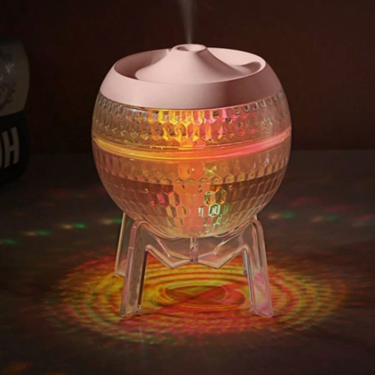 * Humidificateur transparent Mondo Planet – USB et éclairage multicolore vers le bas