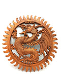 * Panneau mural Dragon en bois de suar sculpté à la main, 40 cm