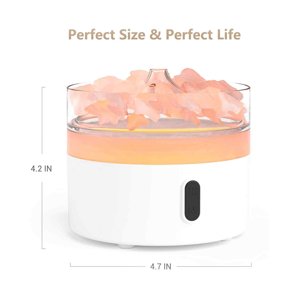 * Diffuseur aromatique au sel de l’Himalaya – Veilleuse, USB-C et effet flamme (sel inclus)