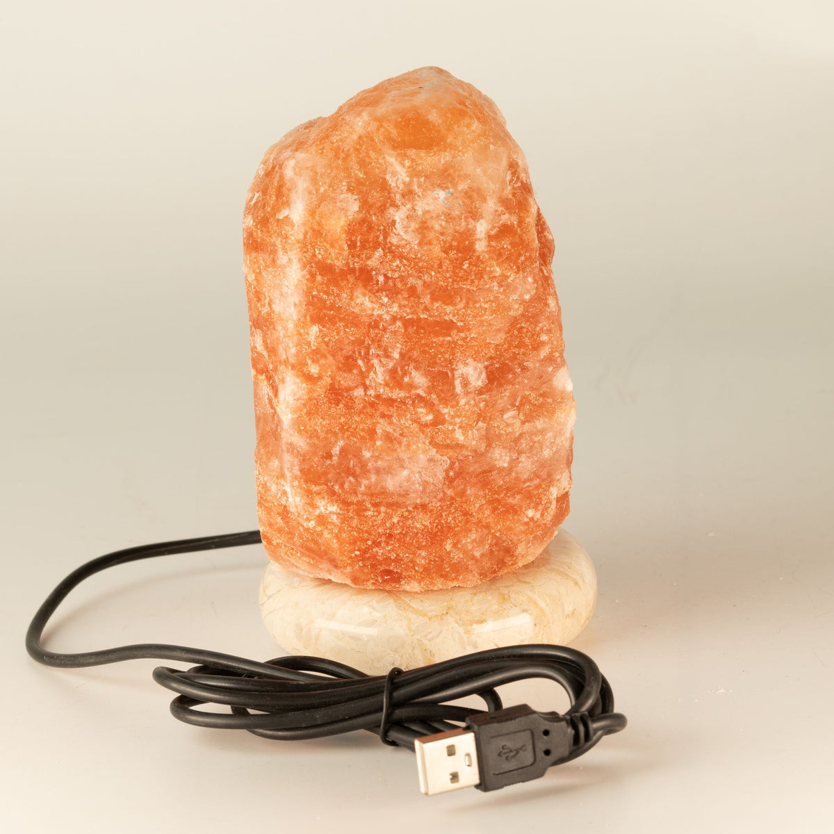 * Lampe en sel naturel USB, 11,5 cm, lumière blanche