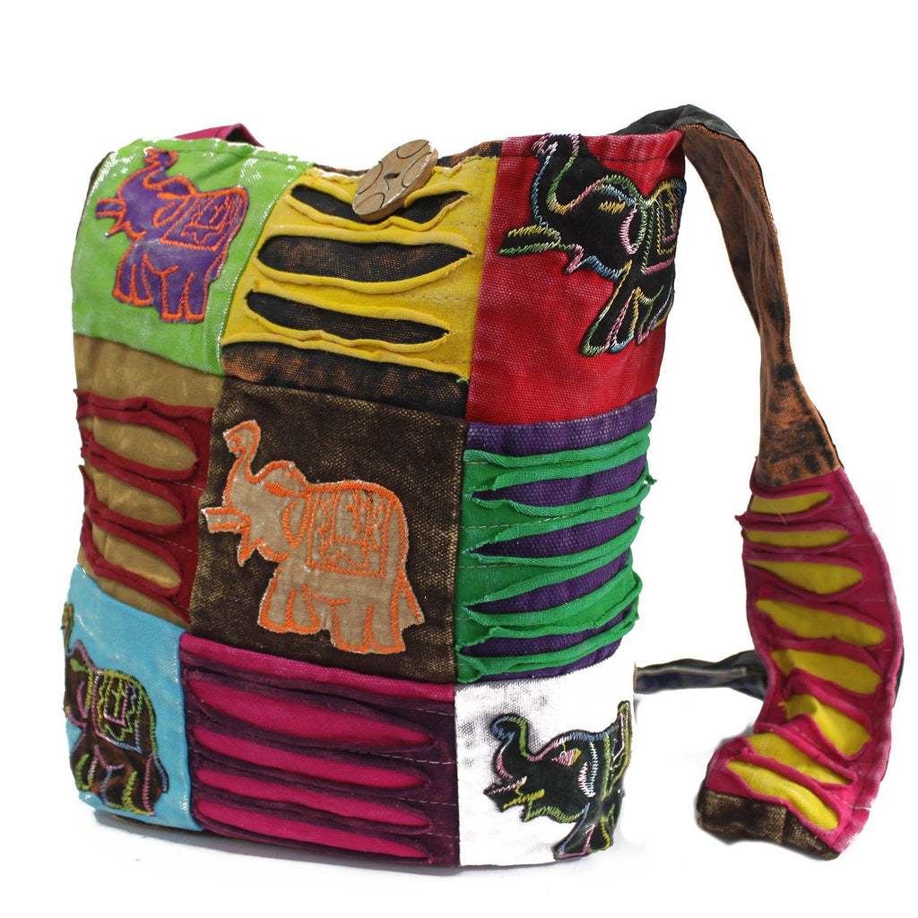 Sac Sling Ethnique Éléphant – Coloris Chocolat | Artisanal