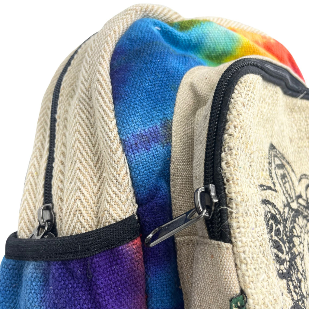Sac à Dos Medium Tie-Dye 7 Chakras en Chanvre – Énergie & Éveil | Fait Main Népal