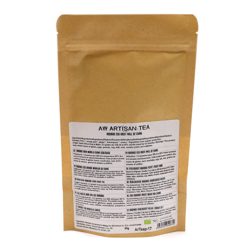 Rooibos Eco Grande Muraille de Chine 50g – Orange Gingembre Citronnelle | Sachet Artisanal