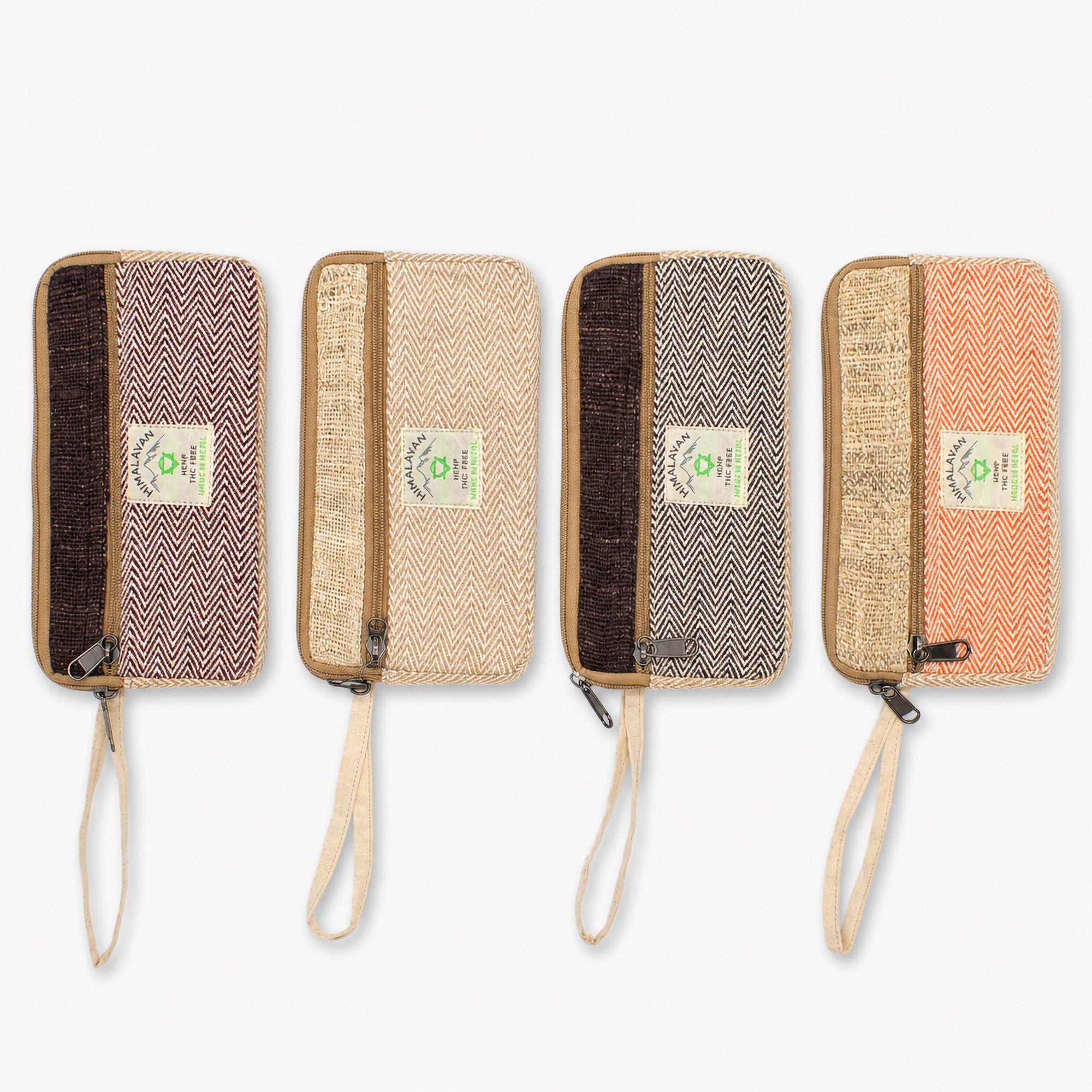 Pochette Zippée Multi-Usage en Chanvre – Coloris Assortis | Artisanale Népal