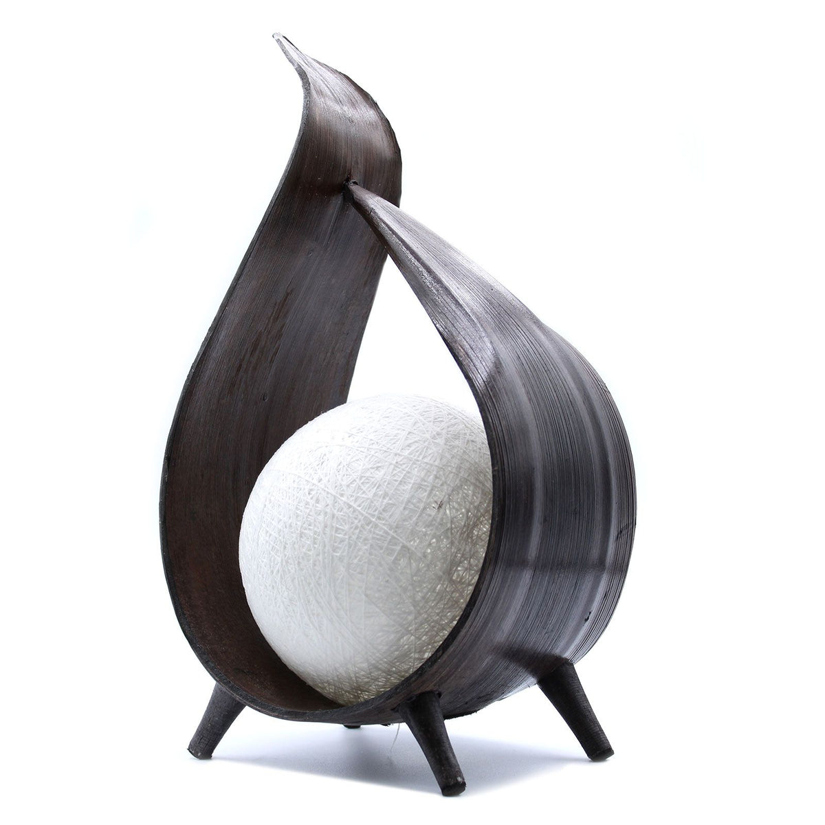 * Lampe naturelle en feuille de cocotier, torsade enveloppante chocolat