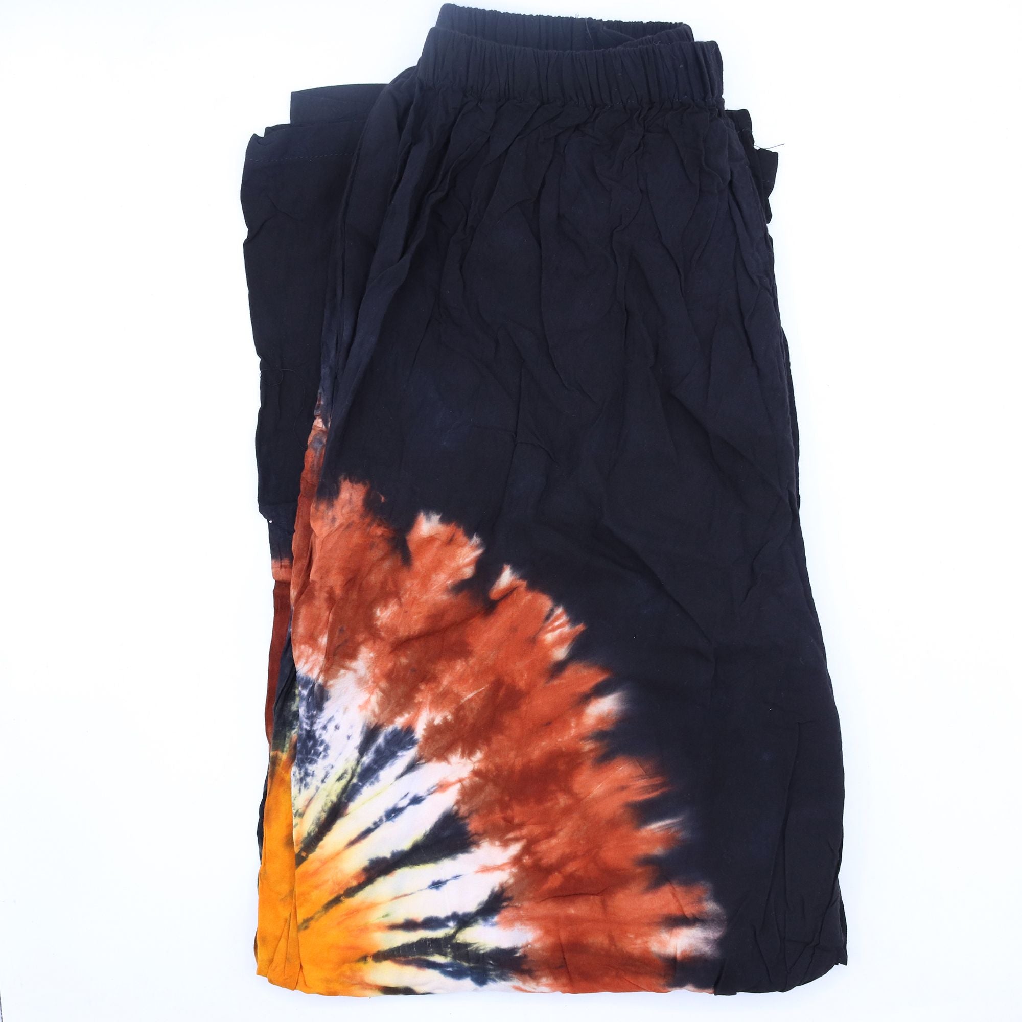 Pantalon de Détente Style Japonais – Noir Chocolat & Orange – M