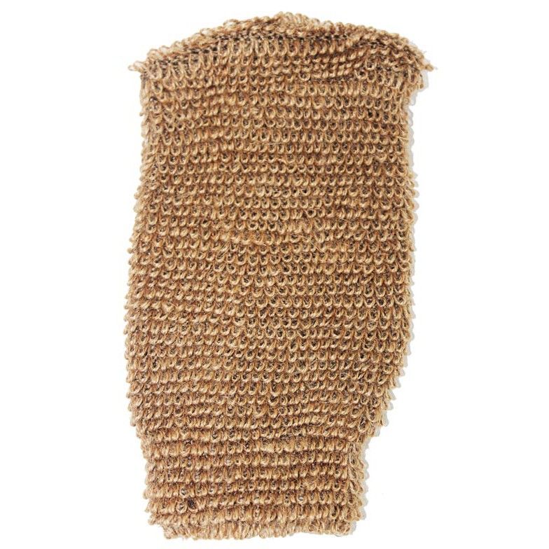 Moufle Exfoliante Jute Ajustée – Marron