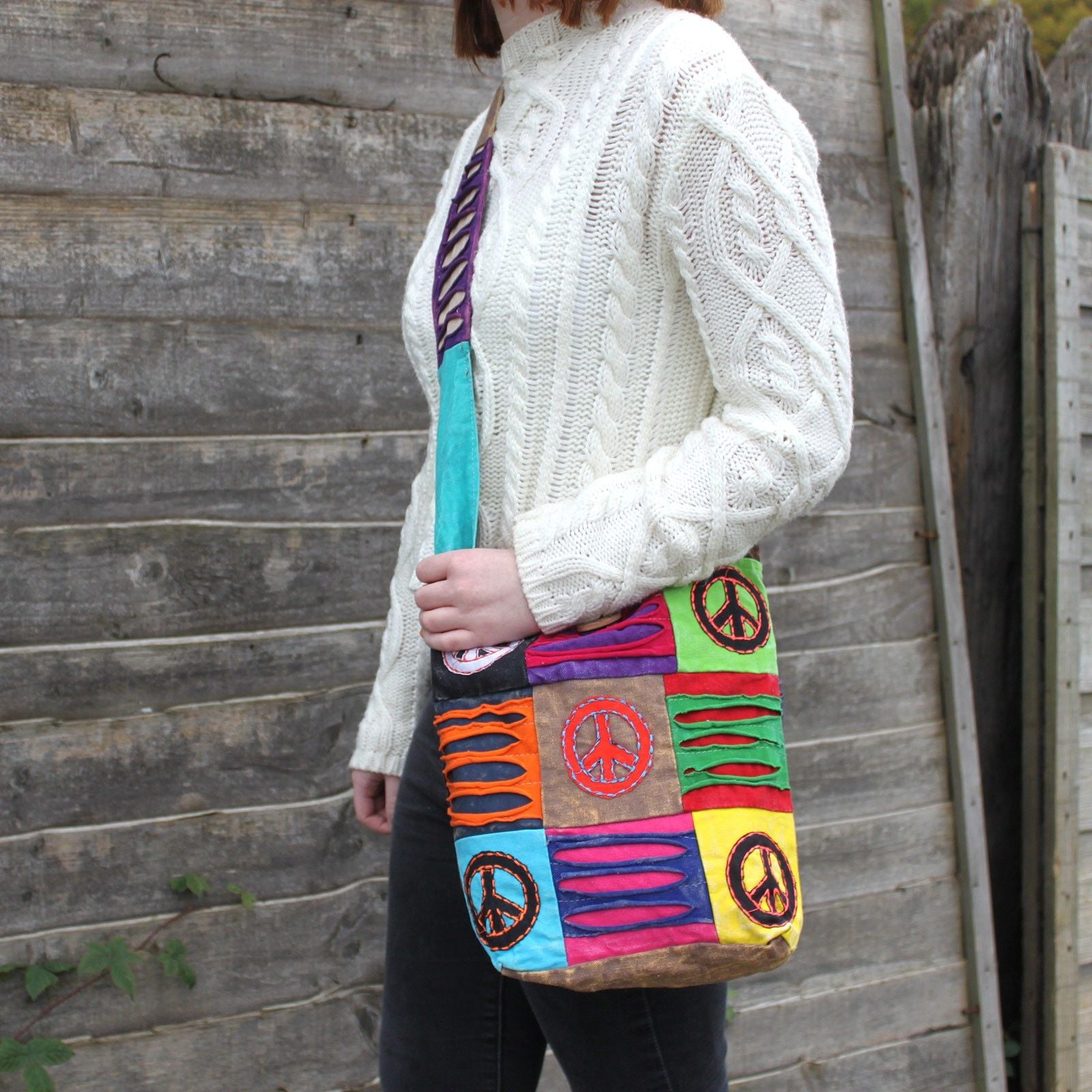 Sac Sling Ethnique Mantra Om – Coloris Teal | Artisanal