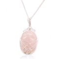 Collier en quartz rose avec enroulement en spirale
