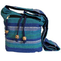 Sac Sling Népalais Rivières Bleues – Format Standard | 21x24x9cm | Artisanal