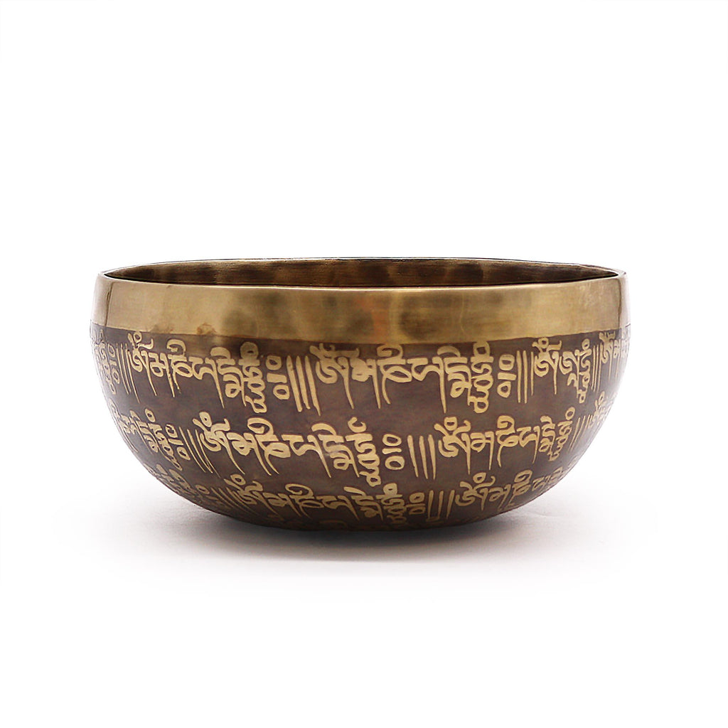 * Bol chantant tibétain gravé Mantra, 16 cm