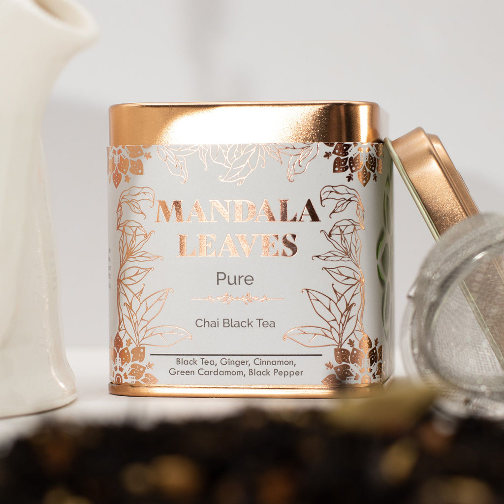 Thé Noir Chai Bio 50g – Gingembre Cannelle Cardamome Poivre Noir | Boîte Réutilisable