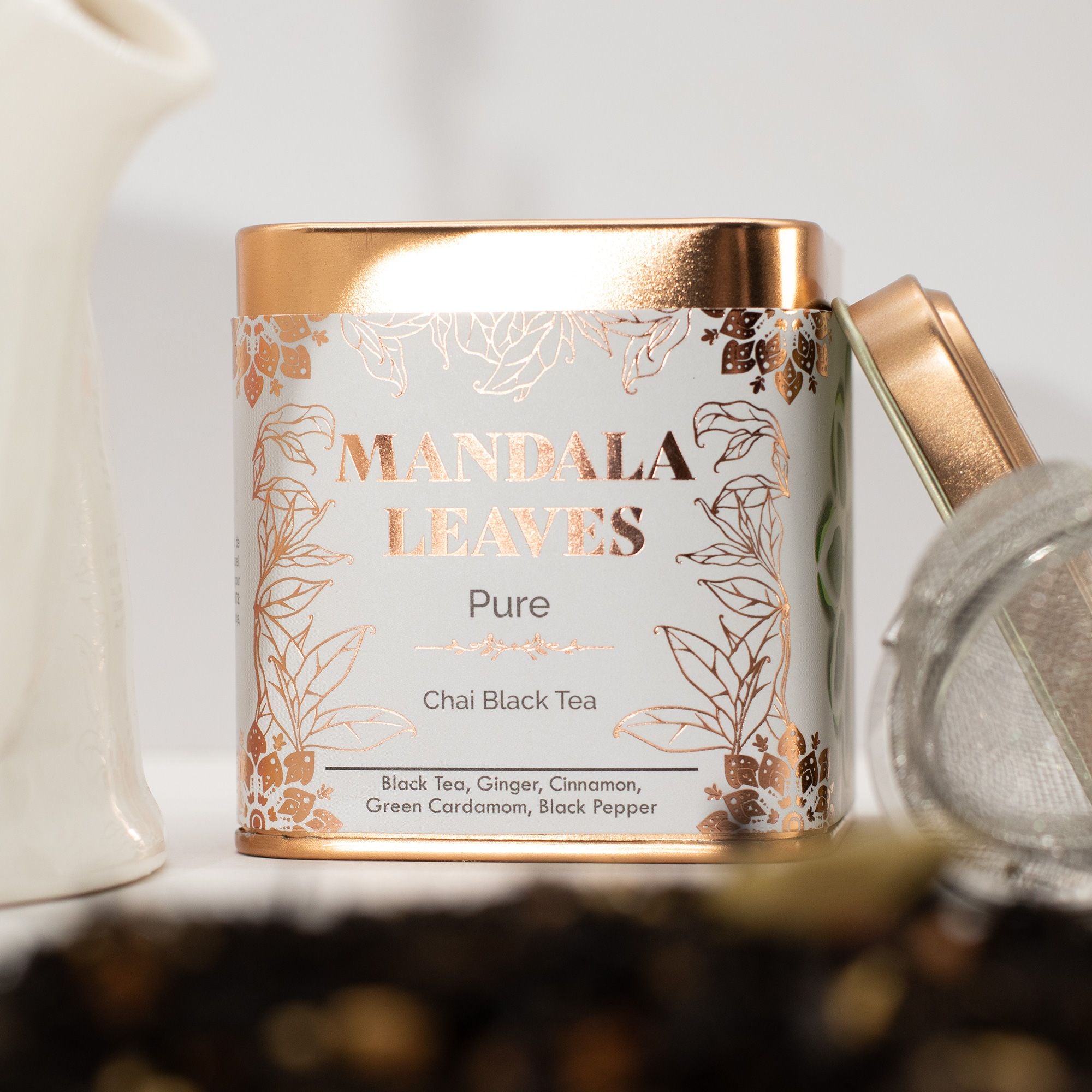 Thé Noir Chai Bio 50g – Gingembre Cannelle Cardamome Poivre Noir | Boîte Réutilisable