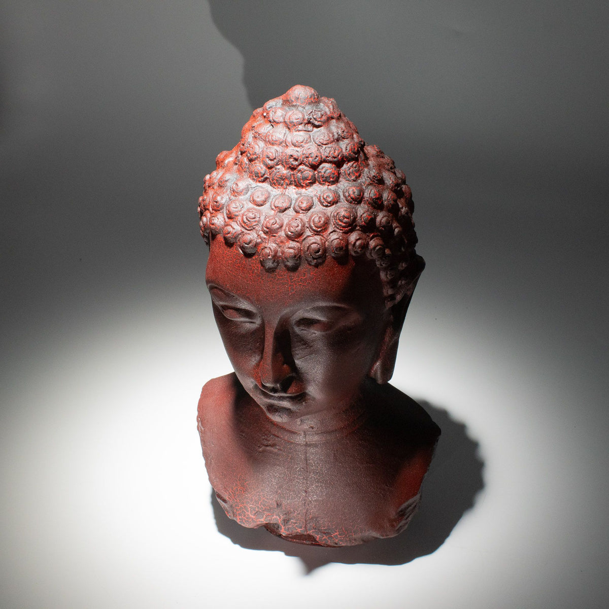 * Lampe buste de Bouddha – Finition lave en fusion et socle ovale