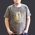 * T-Shirt en Coton Délavé Nomad Sari – Hamsa – Gris Foncé – XL