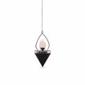 Pendule « Lanterne de vie » en agate noire et quartz rose