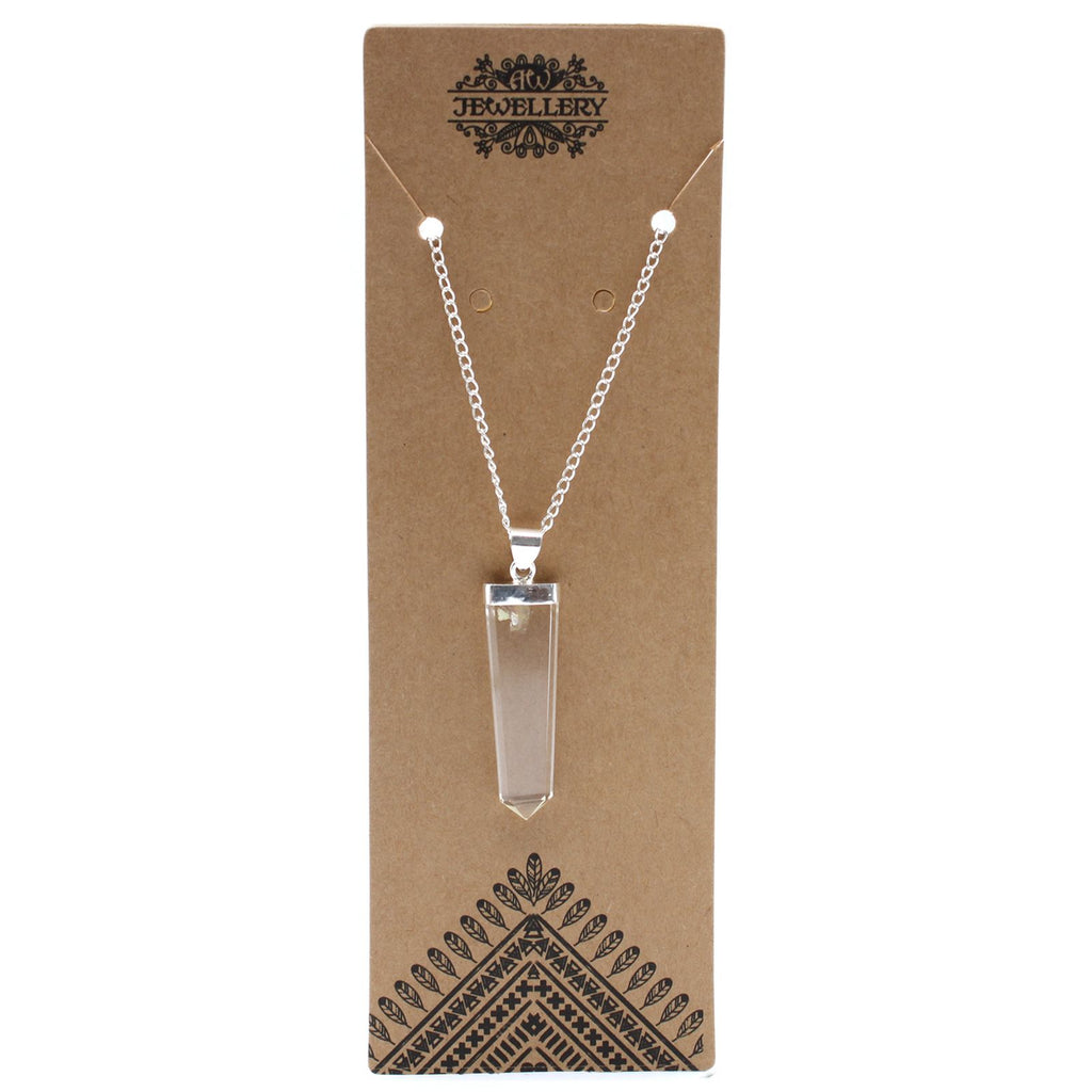* Pendentif crayon plat en cristal de roche