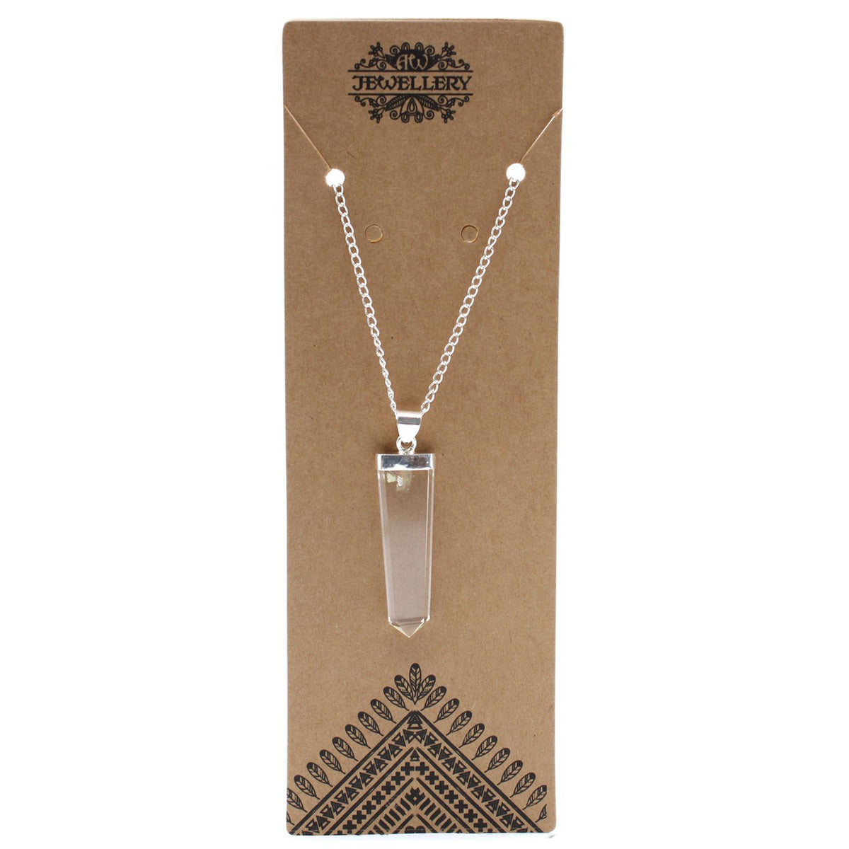 * Pendentif crayon plat en cristal de roche