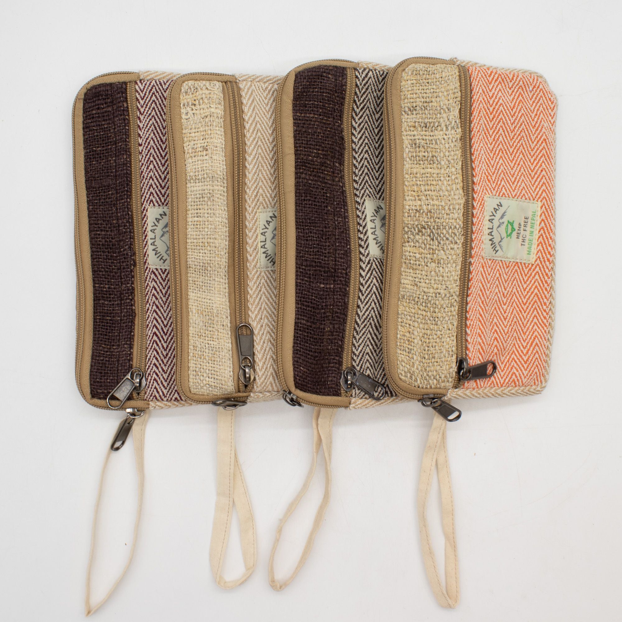 Pochette Zippée Multi-Usage en Chanvre – Coloris Assortis | Artisanale Népal