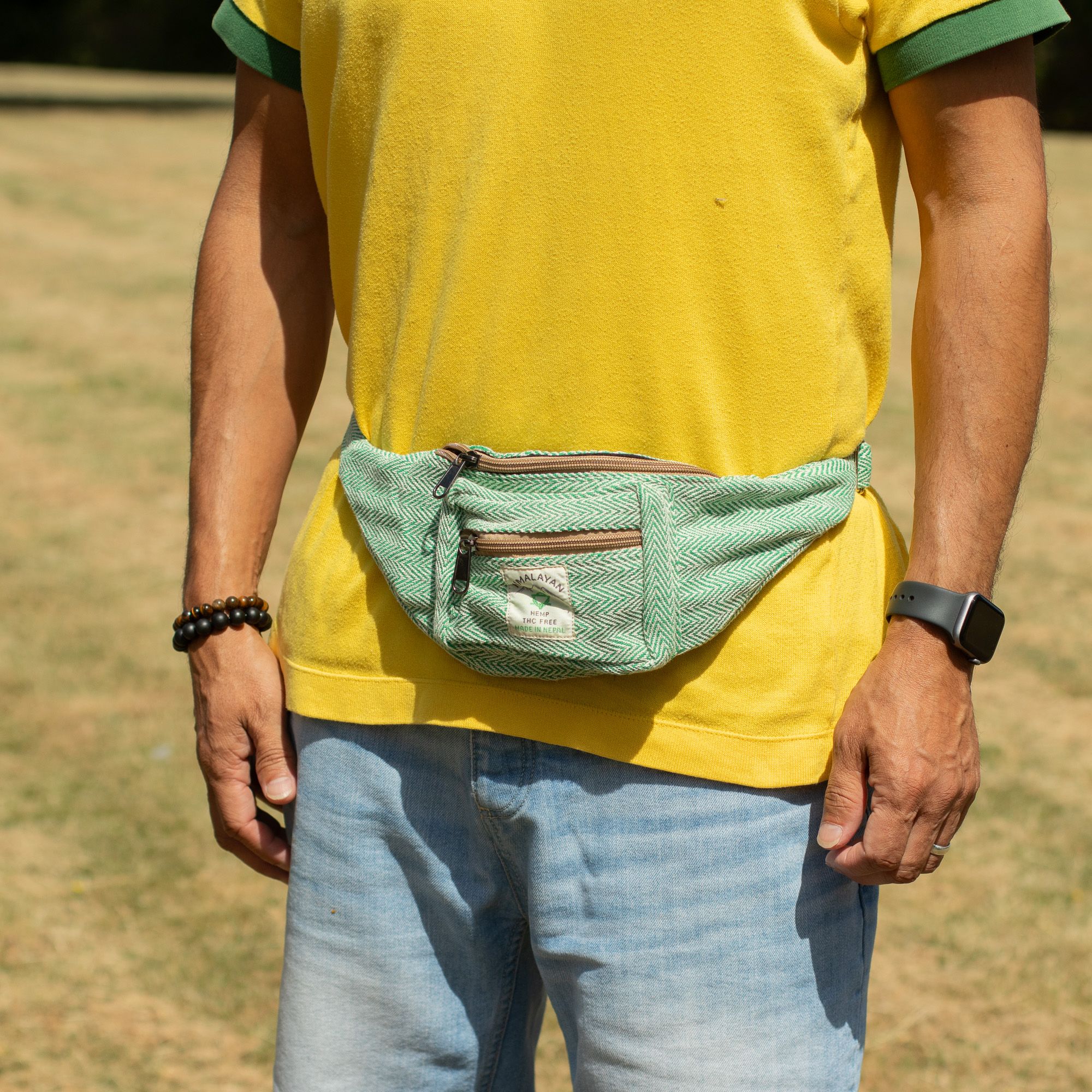 Sac Banane en Coton et Chanvre – Coloris Sauge | Style Ceinture Artisanal