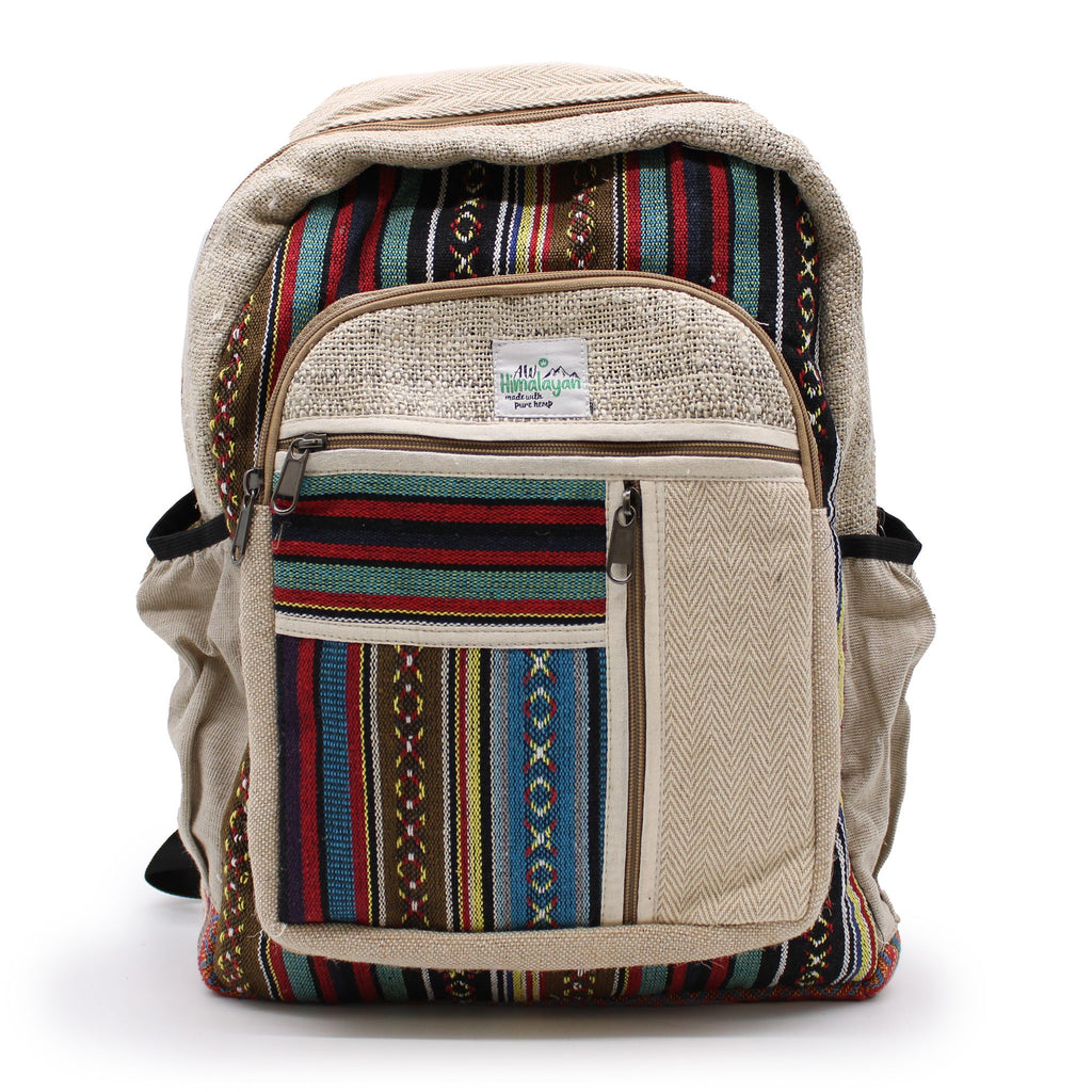 Grand Sac à Dos en Chanvre – Style Zips Droits | Artisanal Népal