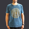 * T-Shirt en Coton Délavé Nomad Sari – Mandala – Bleu – M