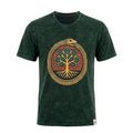 * T-Shirt en Coton Délavé Nomad Sari – Arbre de Vie – Vert – S