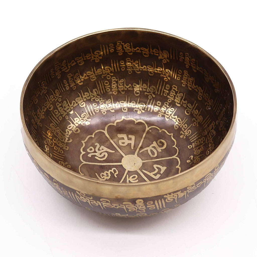 * Bol chantant tibétain gravé Mantra, 16 cm