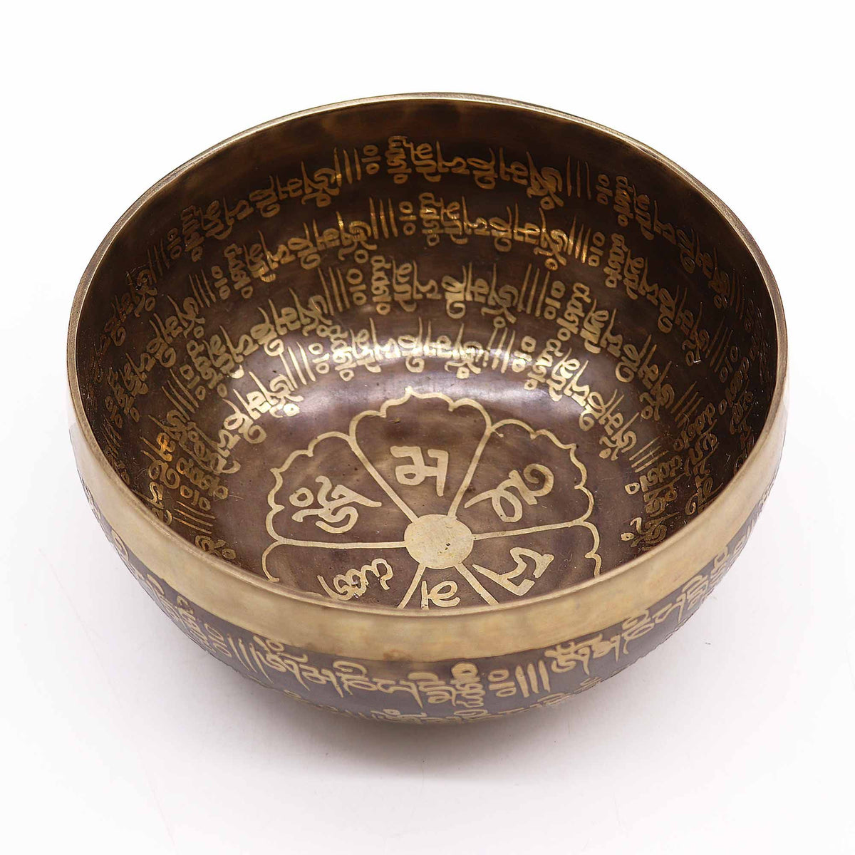 * Bol chantant tibétain gravé Mantra, 16 cm