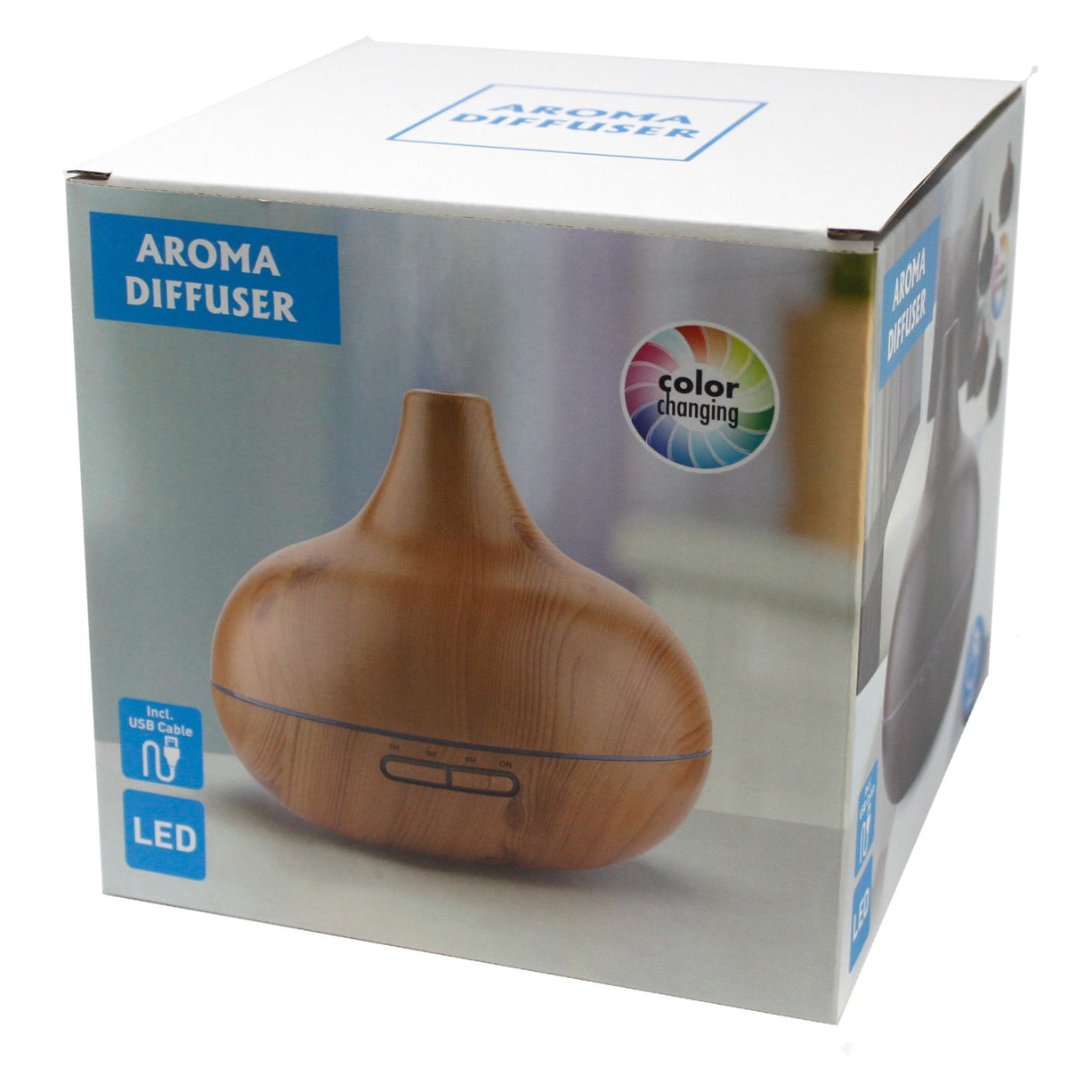 * Diffuseur ultrasonique Santorini – Effet coquillage, USB et éclairage multicolore