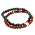 Bracelet Magnétique en Pierres Naturelles – Pierre Rouge (Redstone)