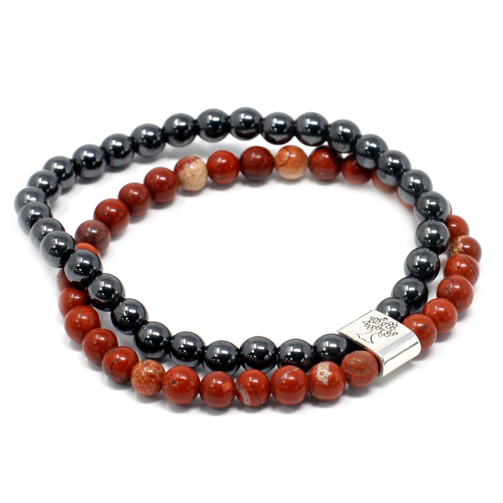 Bracelet Magnétique en Pierres Naturelles – Pierre Rouge (Redstone)