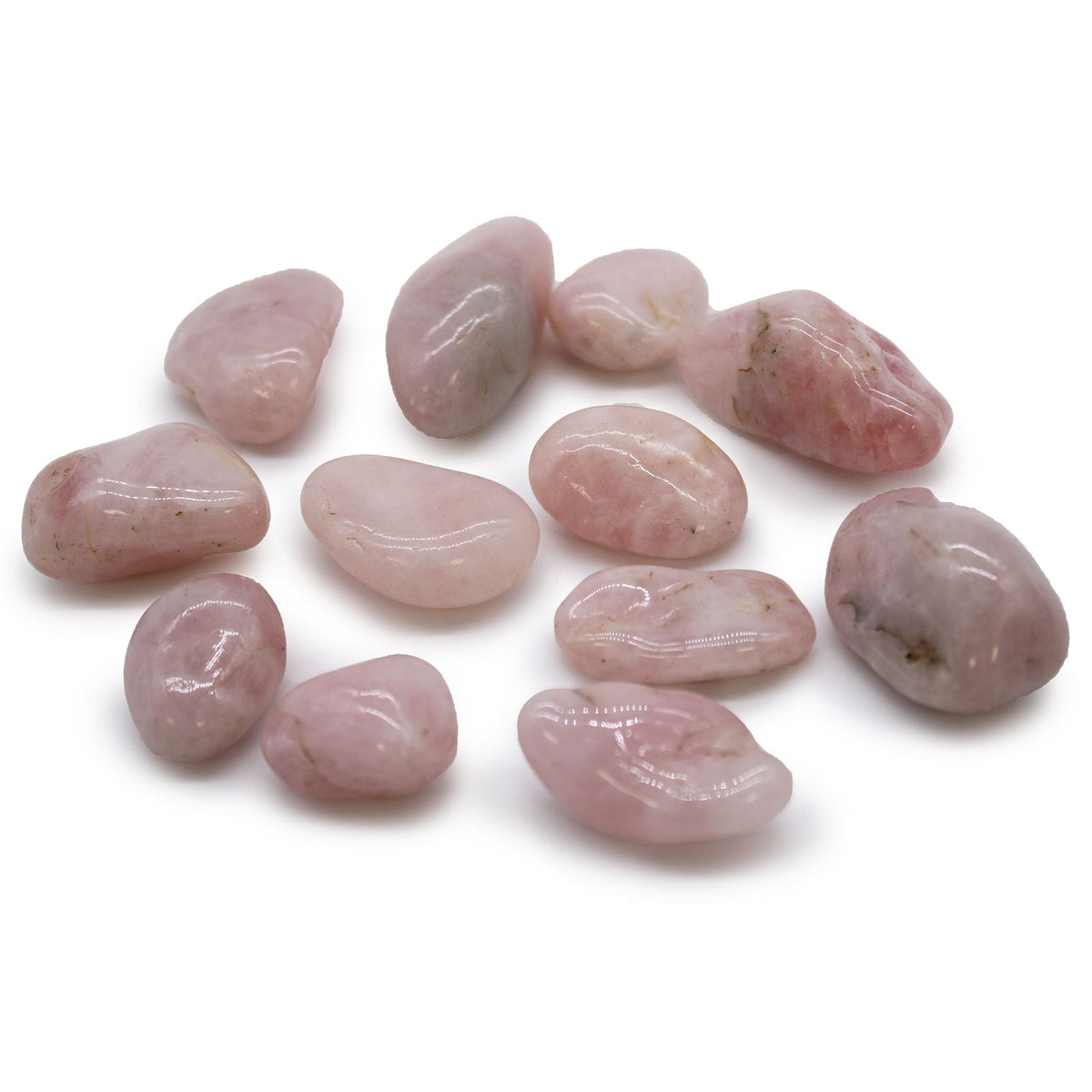 Sachet de 12 pierres roulées africaines en quartz rose, taille moyenne