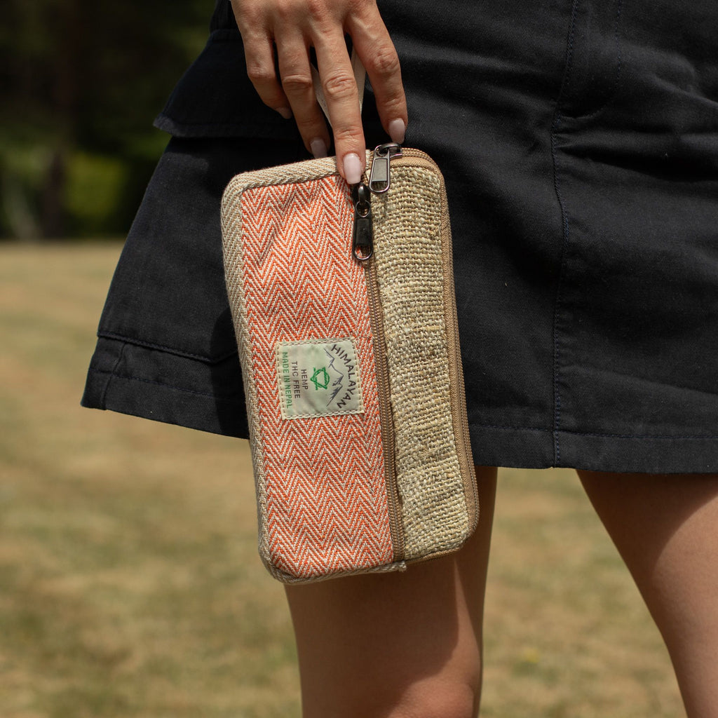 Pochette Zippée Multi-Usage en Chanvre – Coloris Assortis | Artisanale Népal