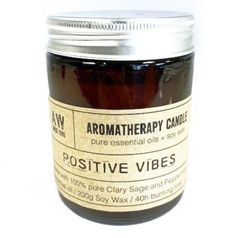 * Bougie Aromathérapie au Soja 200g - Positive Vibes | Sauge Sclarée & Menthe Poivrée