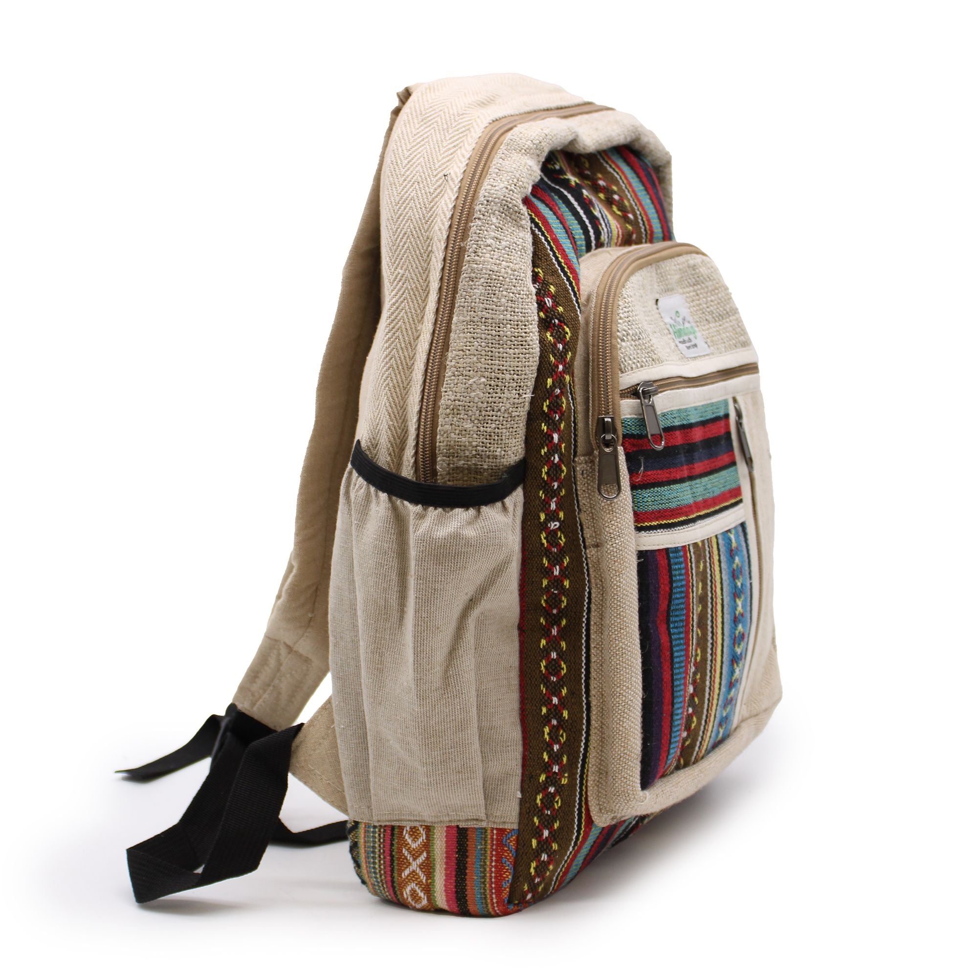 Grand Sac à Dos en Chanvre – Style Zips Droits | Artisanal Népal
