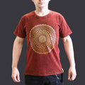 * T-Shirt en Coton Délavé Nomad Sari – Mandala – Bordeaux – S