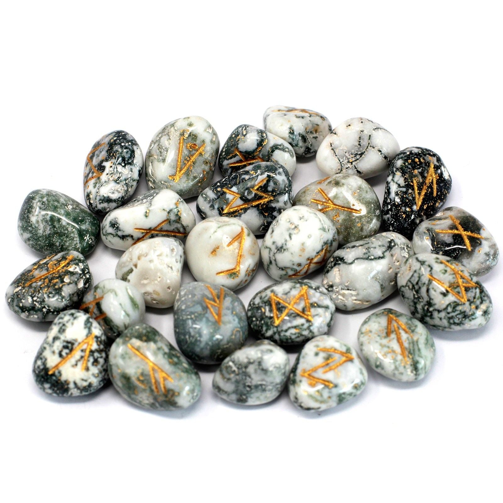 Set de Pierres Runiques en Pochette – Agate Arbre