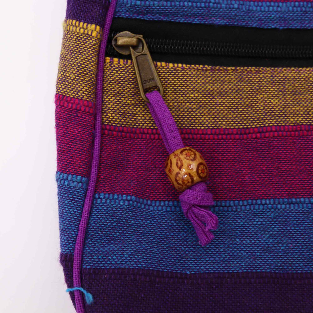 Grand Sac Sling Népalais – Fleurs Sauvages | Sangle Réglable | Artisanal