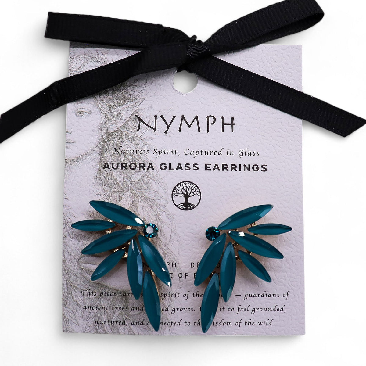 * Boucles d’oreilles fées en verre vintage vert sarcelle