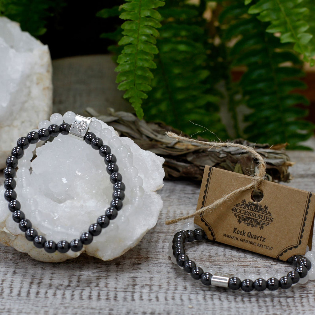 Bracelet Magnétique en Pierres Naturelles – Cristal de Roche