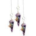 Pendule sept chakras en améthyste